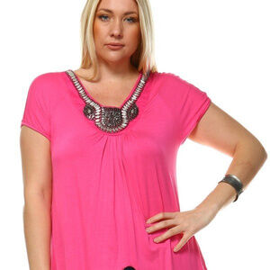 Short Sleeves Plus Size 'Maji' Tunic PS1288-09